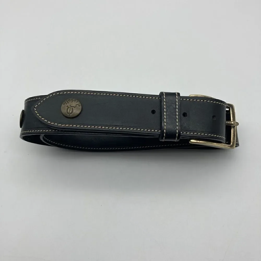 El Caballo Black Leather Men’s Belt Size 85-40,5”/39” Made in Italy